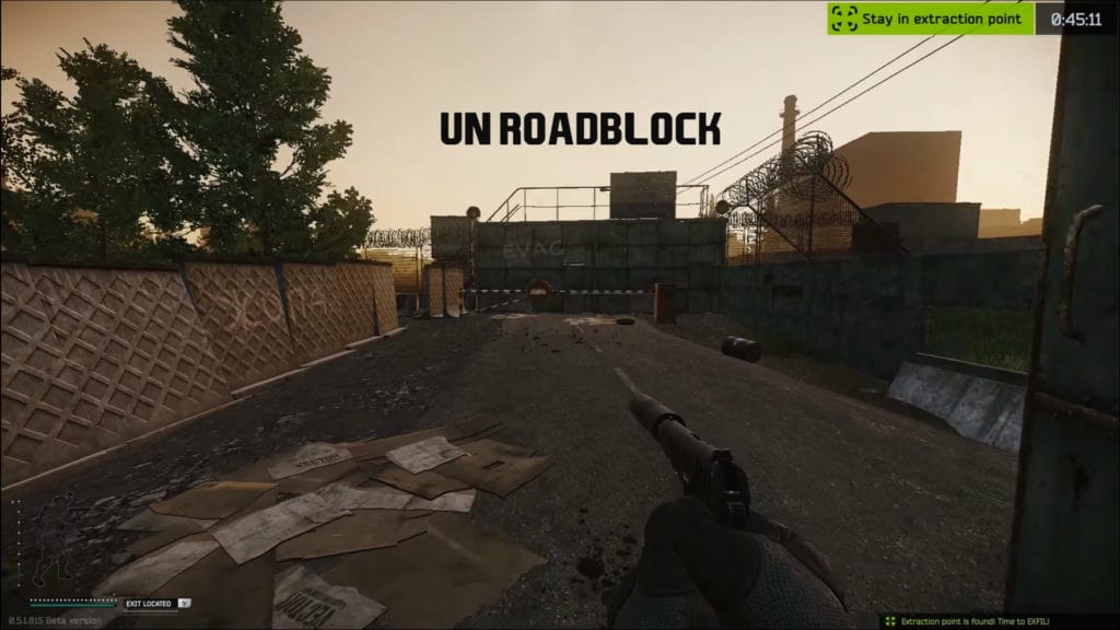 UN roadblock - EFT woods map extraction point 