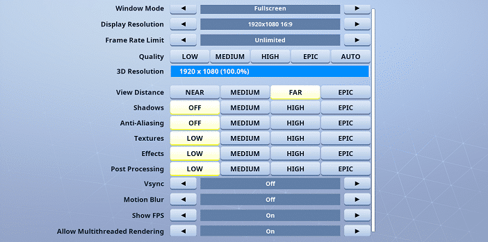 Dakotaz Fortnite Video settings