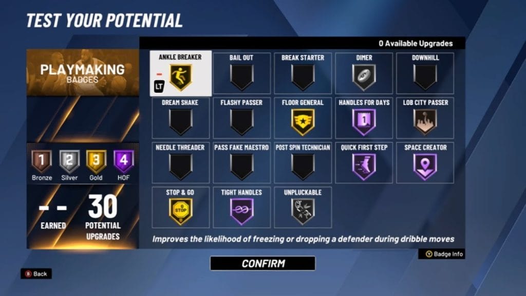 playmaking badges NBA 2k20