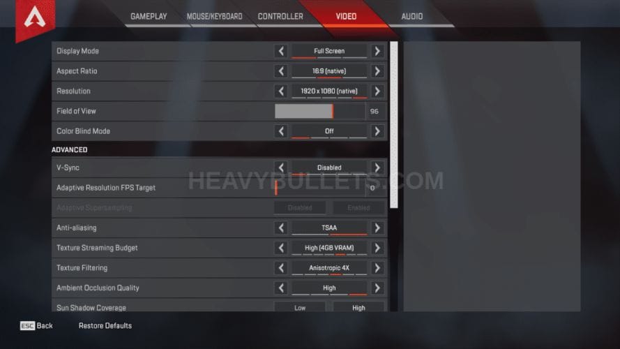 DrDisRespect Apex Legends Video settings