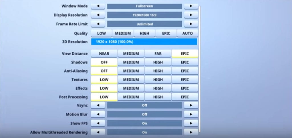 Drakonz Fortnite Video settings