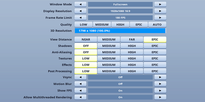 Martoz Fortnite Video settings