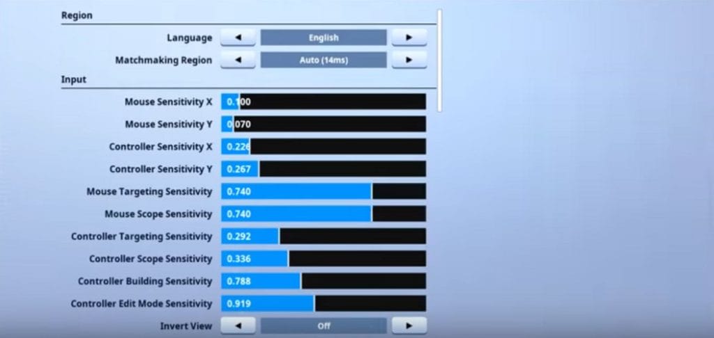 Replays Fortnite Mouse Settings