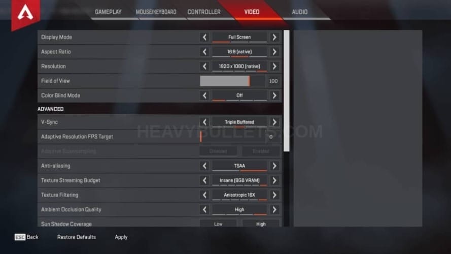 TimTheTatman Apex Legends Video settings