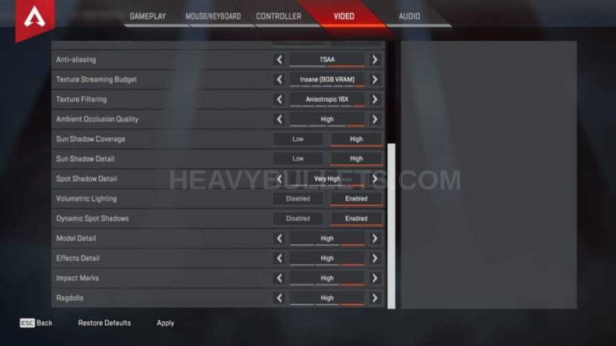 KingRichard Apex Legends Video settings