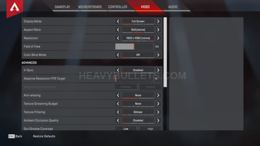 Skadoodle Apex Legends Video settings