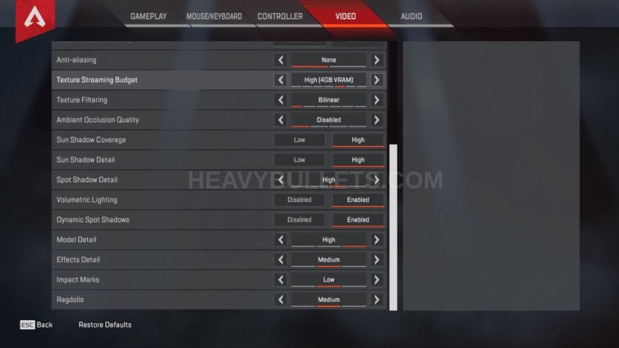 Summit1g Apex Legends Video settings