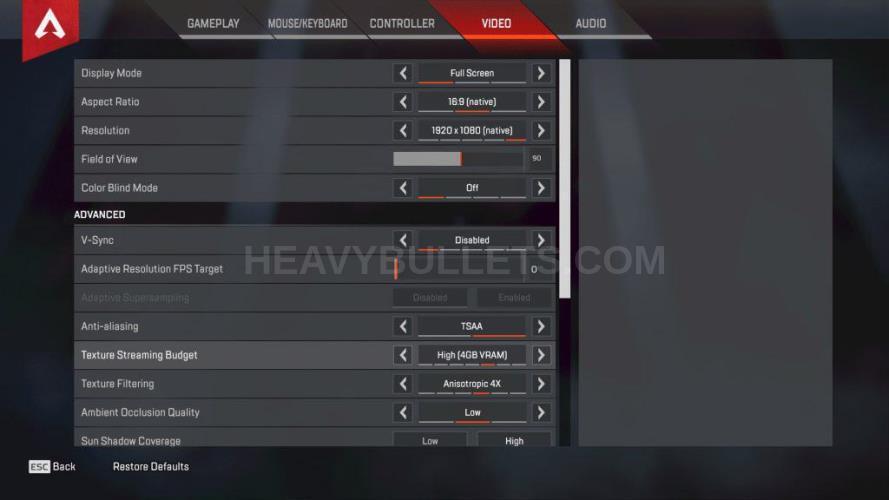 sprEEEzy Apex Legends Video settings