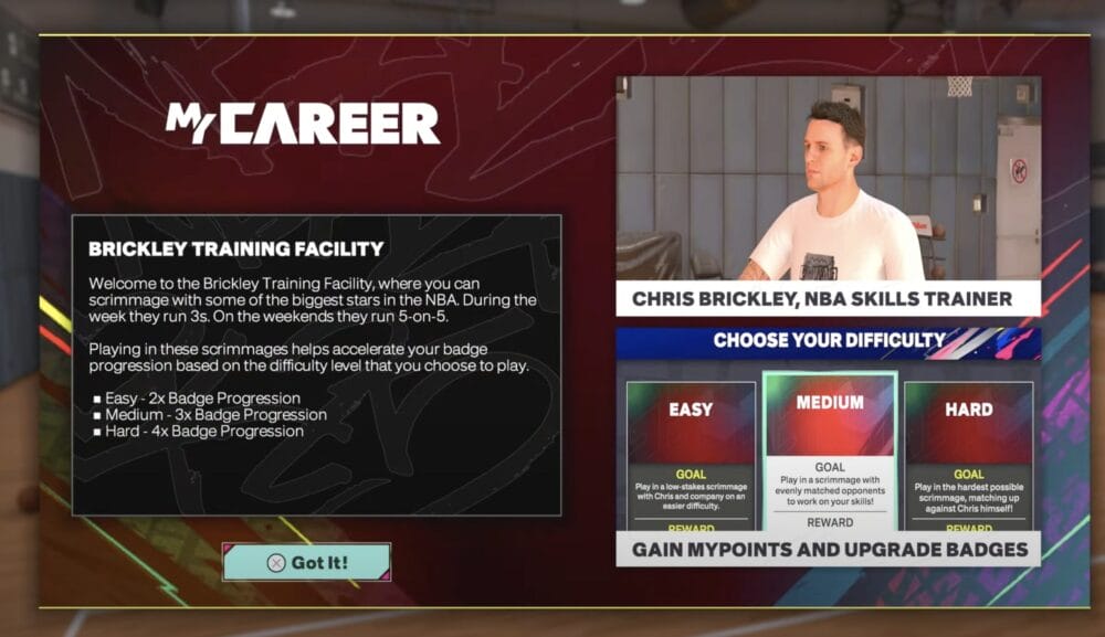 NBA 2k25 Chris brickley training facility for unlimited VC 2k25